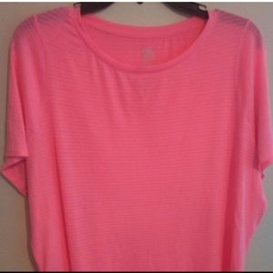 Sheer, Pinkish, Coral Athletic Tee Shirt.